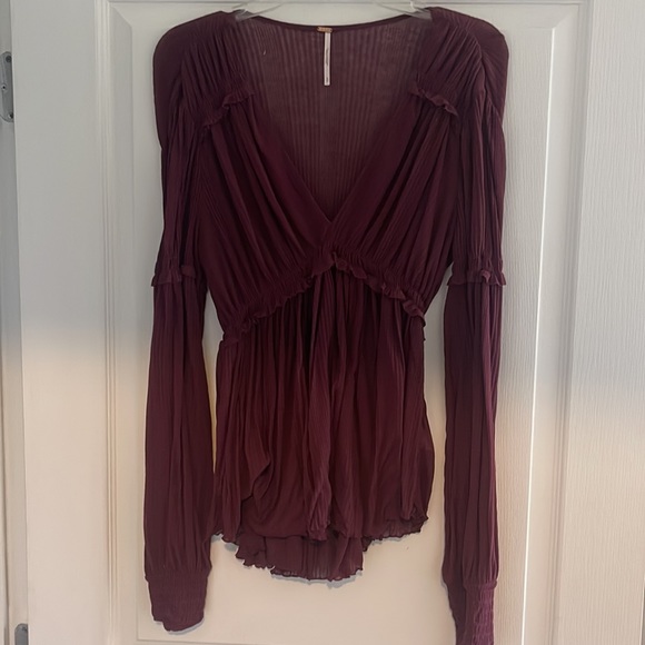 Free People Burgundy Top - Picture 3 of 4